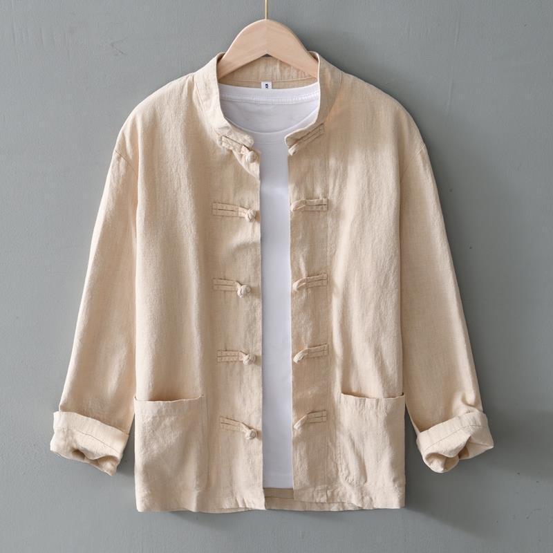 Chinese Retro Button Linen Shirt