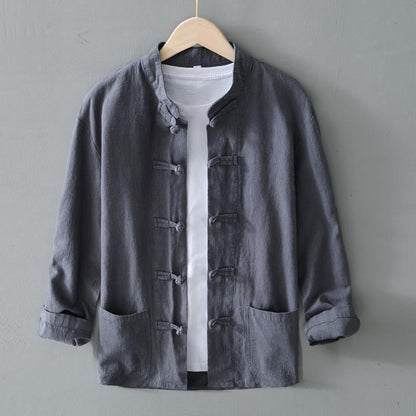 Chinese Retro Button Linen Shirt