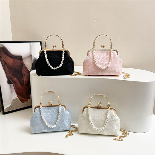 Chinese Style Bamboo Clip Shoulder Crossbody Bag