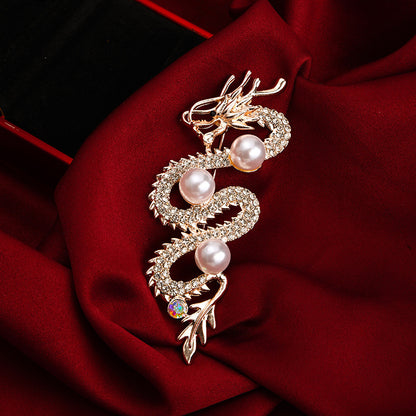 Chinese-style dragon-shaped brooch