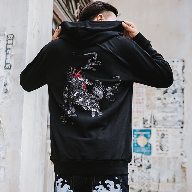 Chinese-style embroidered hood