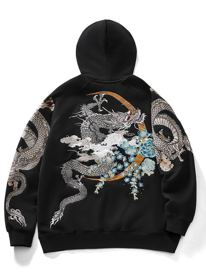Chinese-style embroidered hoodie
