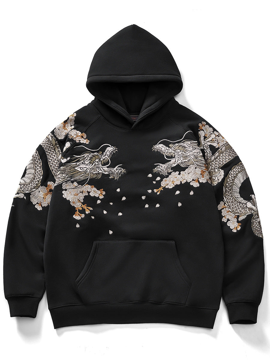 Chinese-style embroidered hoodie