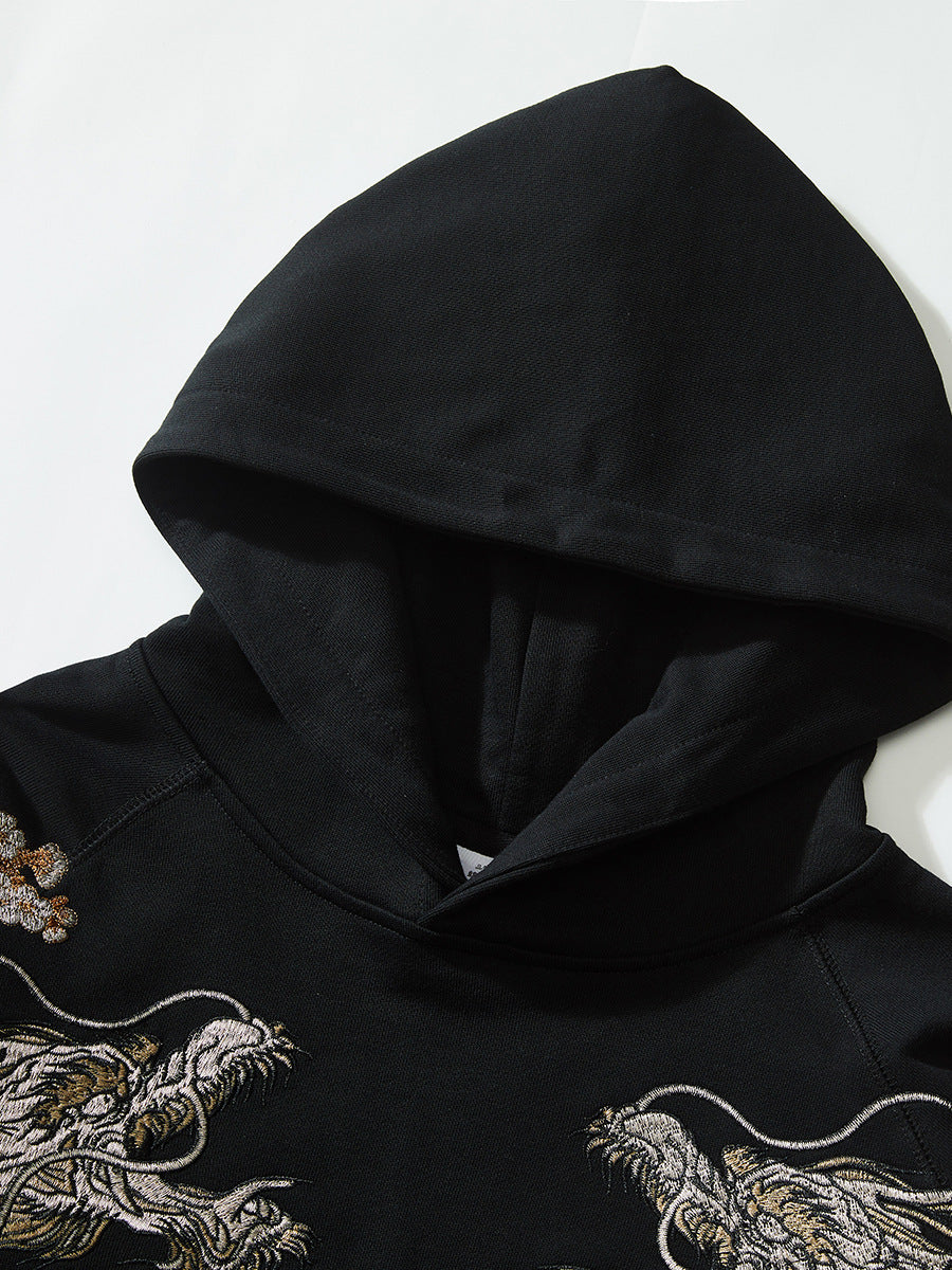 Chinese-style embroidered hoodie