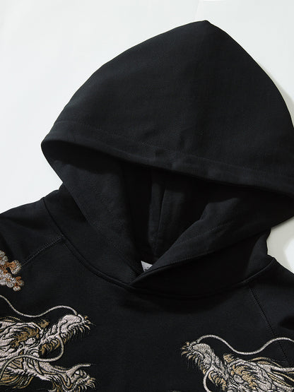 Chinese-style embroidered hoodie