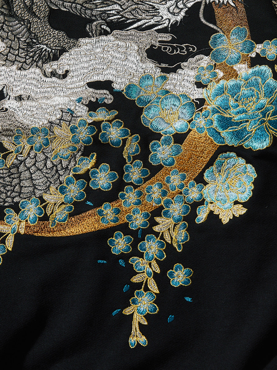 Chinese-style embroidered hoodie