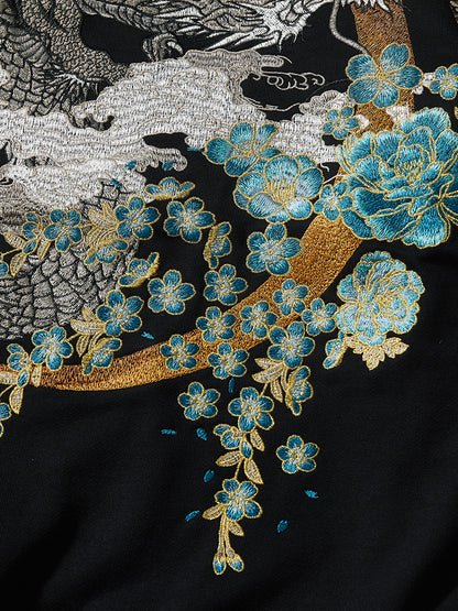 Chinese-style embroidered hoodie