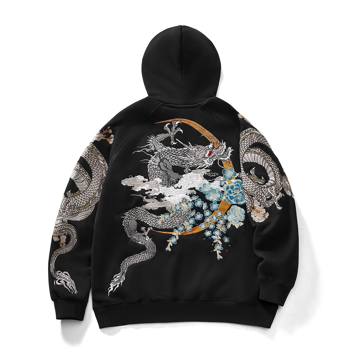 Chinese-style embroidered hoodie