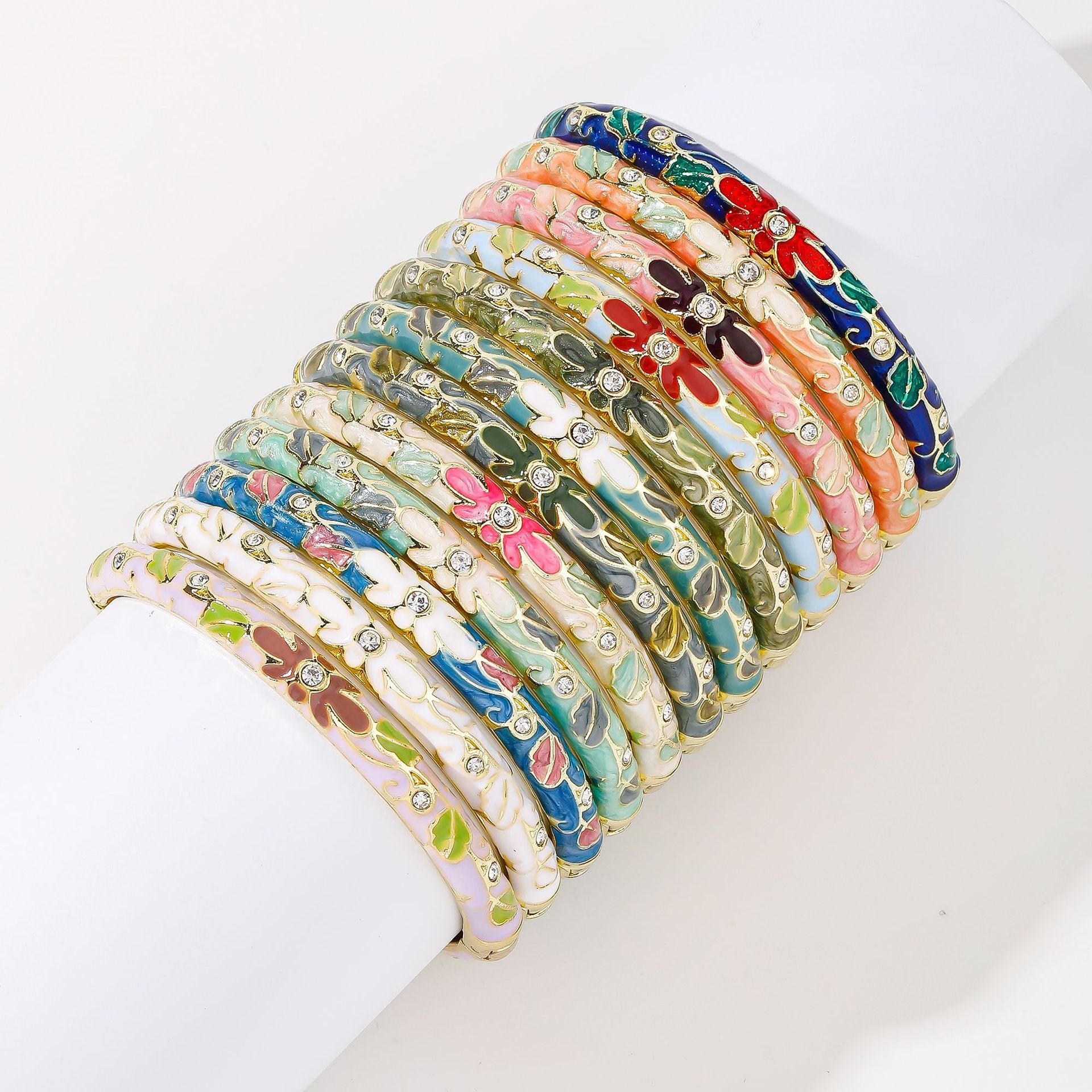 Chinese Style Enamel Oil-Drip Bracelet
