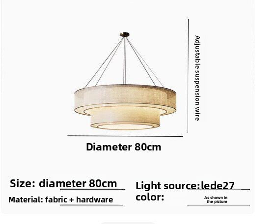 Chinese Style Fabric Pendant Light
