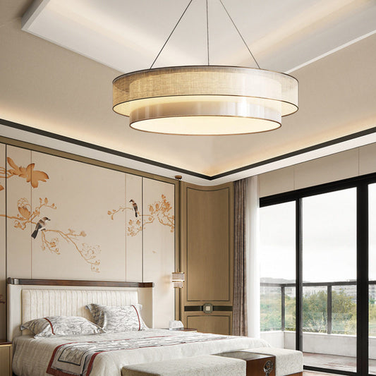 Chinese Style Fabric Pendant Light