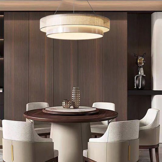 Chinese Style Fabric Pendant Light
