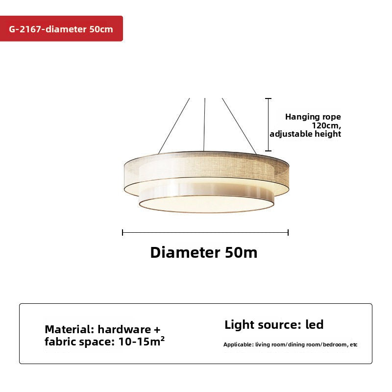 Chinese Style Fabric Pendant Light