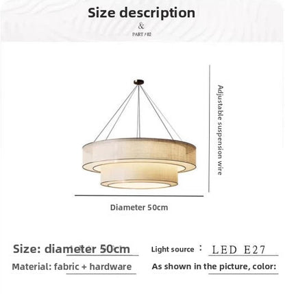 Chinese Style Fabric Pendant Light