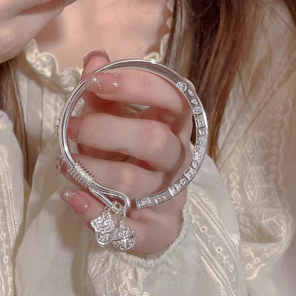 Chinese-Style Palace Bell Bracelet with Electroplated Finish