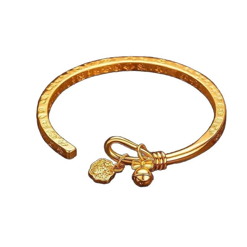 Chinese-Style Palace Bell Bracelet with Electroplated Finish