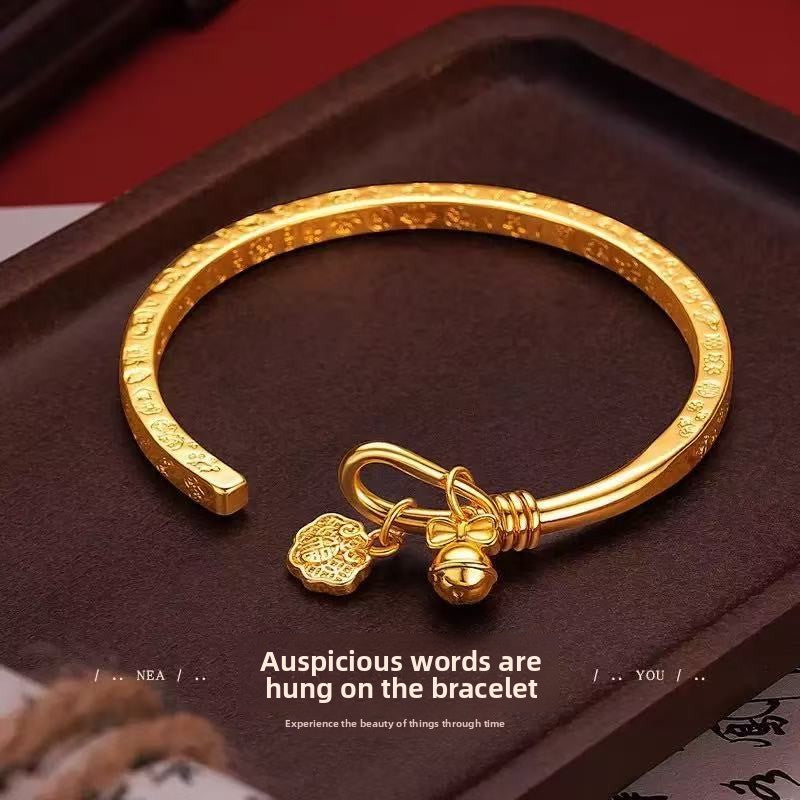 Chinese-Style Palace Bell Bracelet with Electroplated Finish