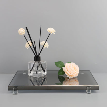 Chinese Style Smoke Grey Crystal Decorative Tray