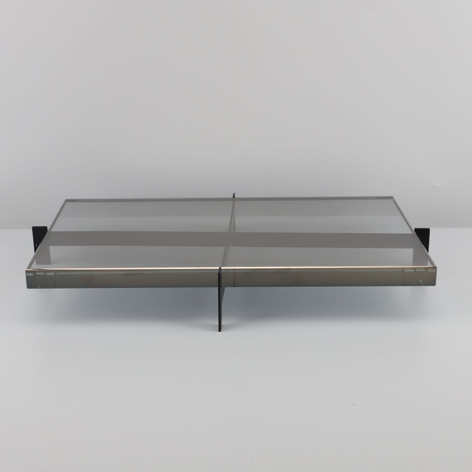Chinese Style Smoke Grey Crystal Decorative Tray