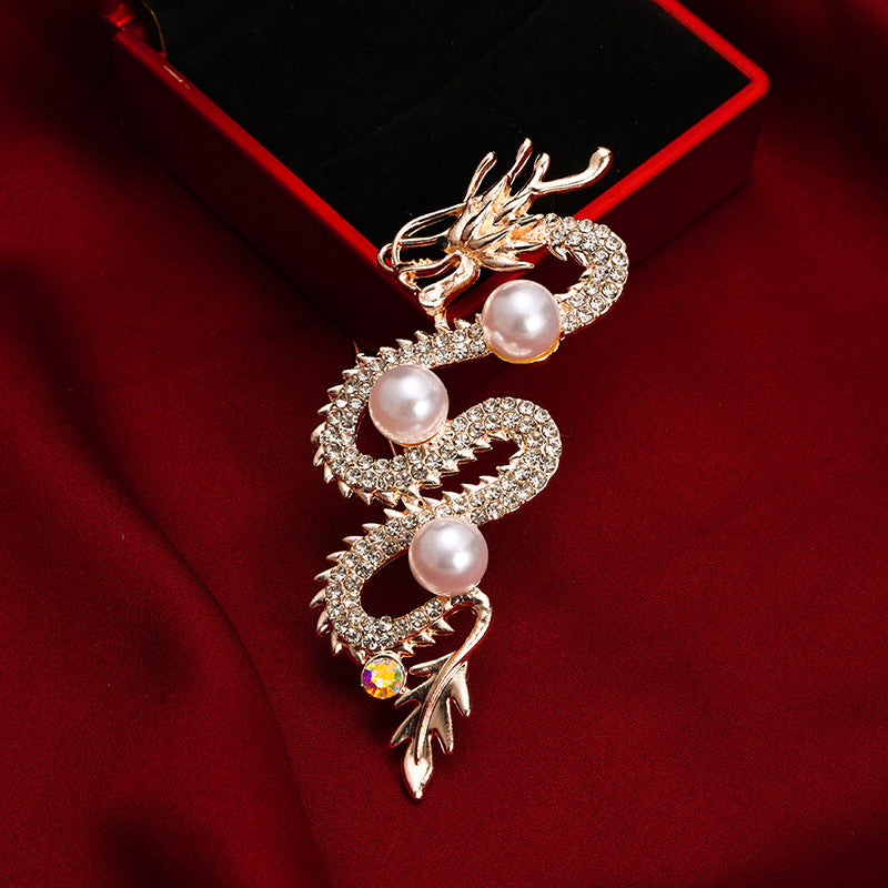 Chinese Zodiac Dragon Brooch Zinc Alloy Pin
