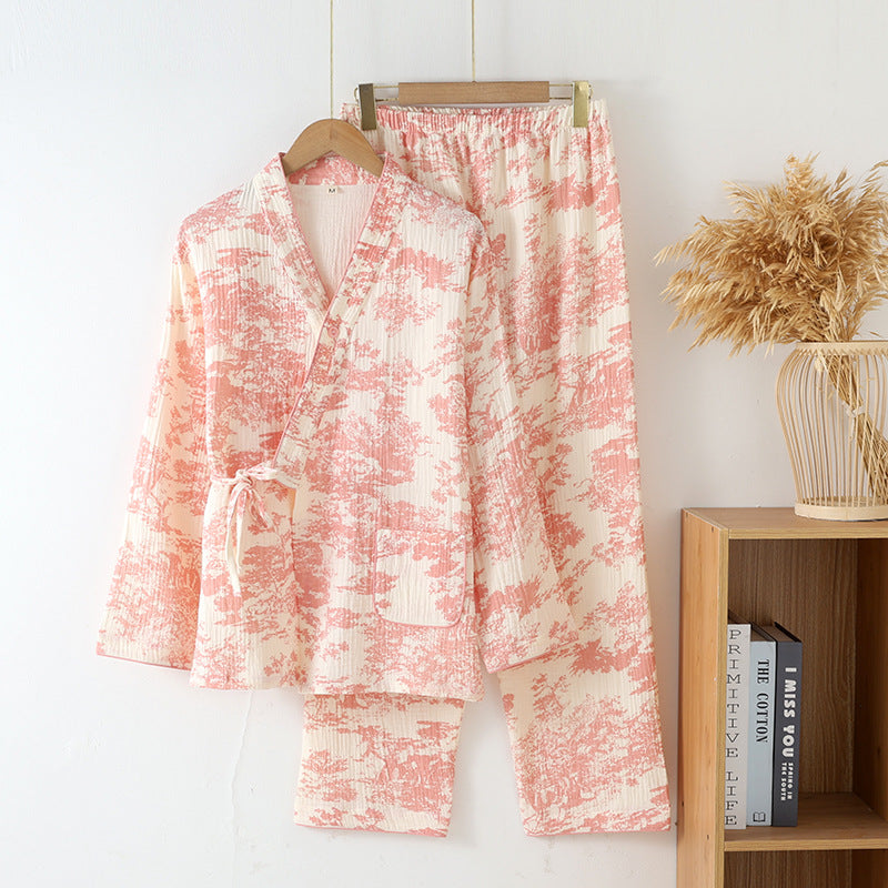 Chinoiserie Cotton Gauze Women Pajama Set