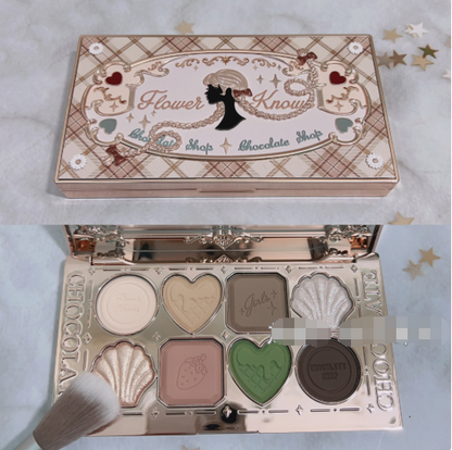Chocolate Themed Eyeshadow Palette with Matte and Shimmer Finishes