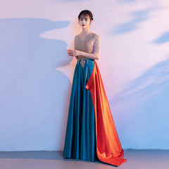 Red-dark green two-color skirt