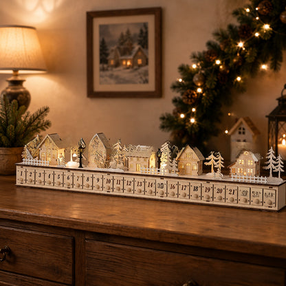 Christmas Advent Calendar Wooden Countdown Gift Box