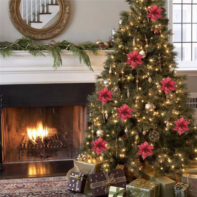 Christmas artificial decorative flowers