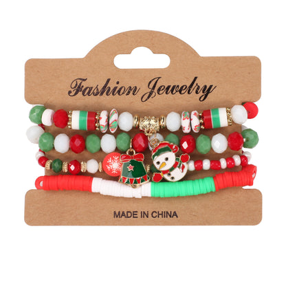 Christmas Beaded Bracelet with Holiday Charms