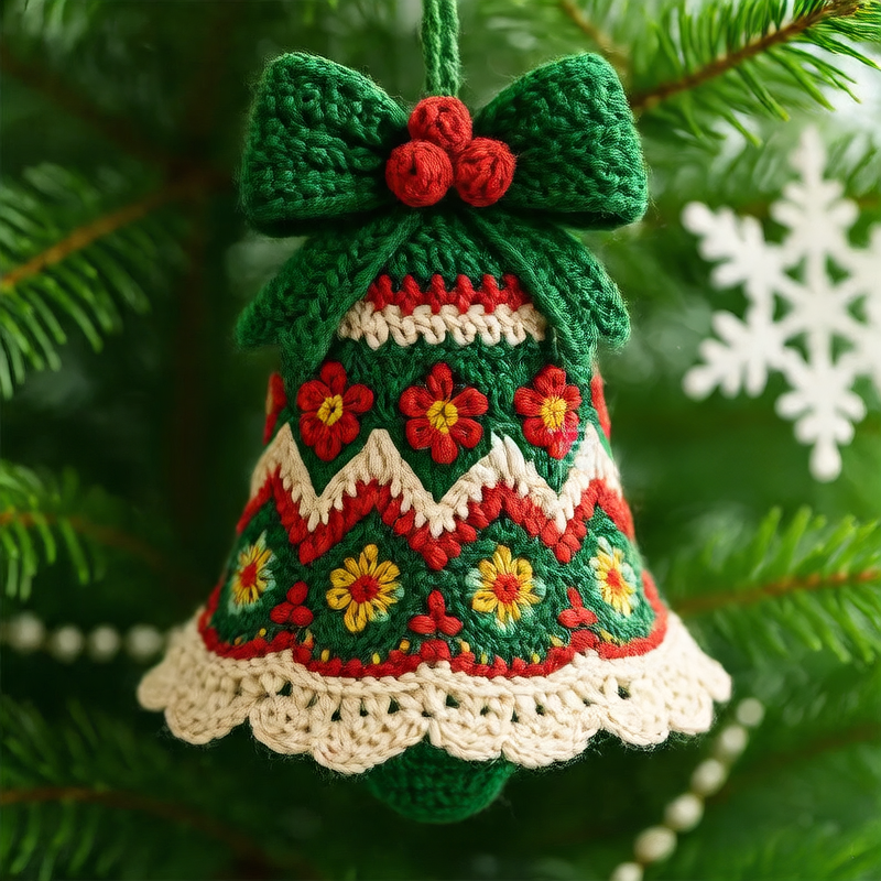 Christmas Bell Wool Ornaments