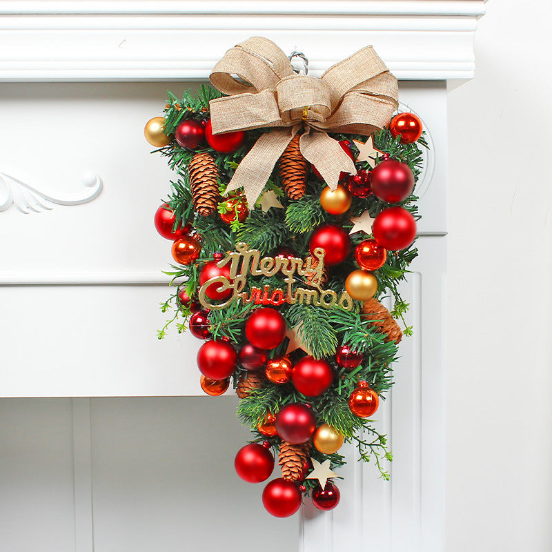 Christmas Decorative Ball with Bow and Rattan