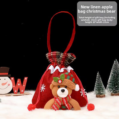 Christmas Decorative Gift Bag for Candy Apple Holiday Party