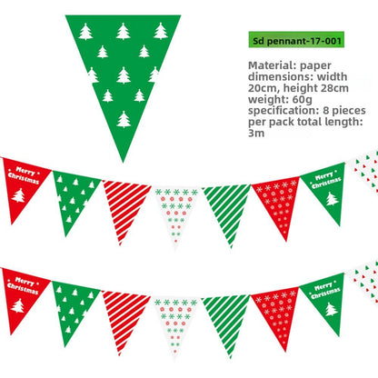 Christmas Decorative Paper Flags and Pennants