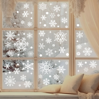 Christmas Electrostatic Window Stickers Snowman Snowflake Decor