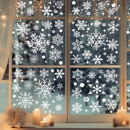 Christmas Electrostatic Window Stickers Snowman Snowflake Decor