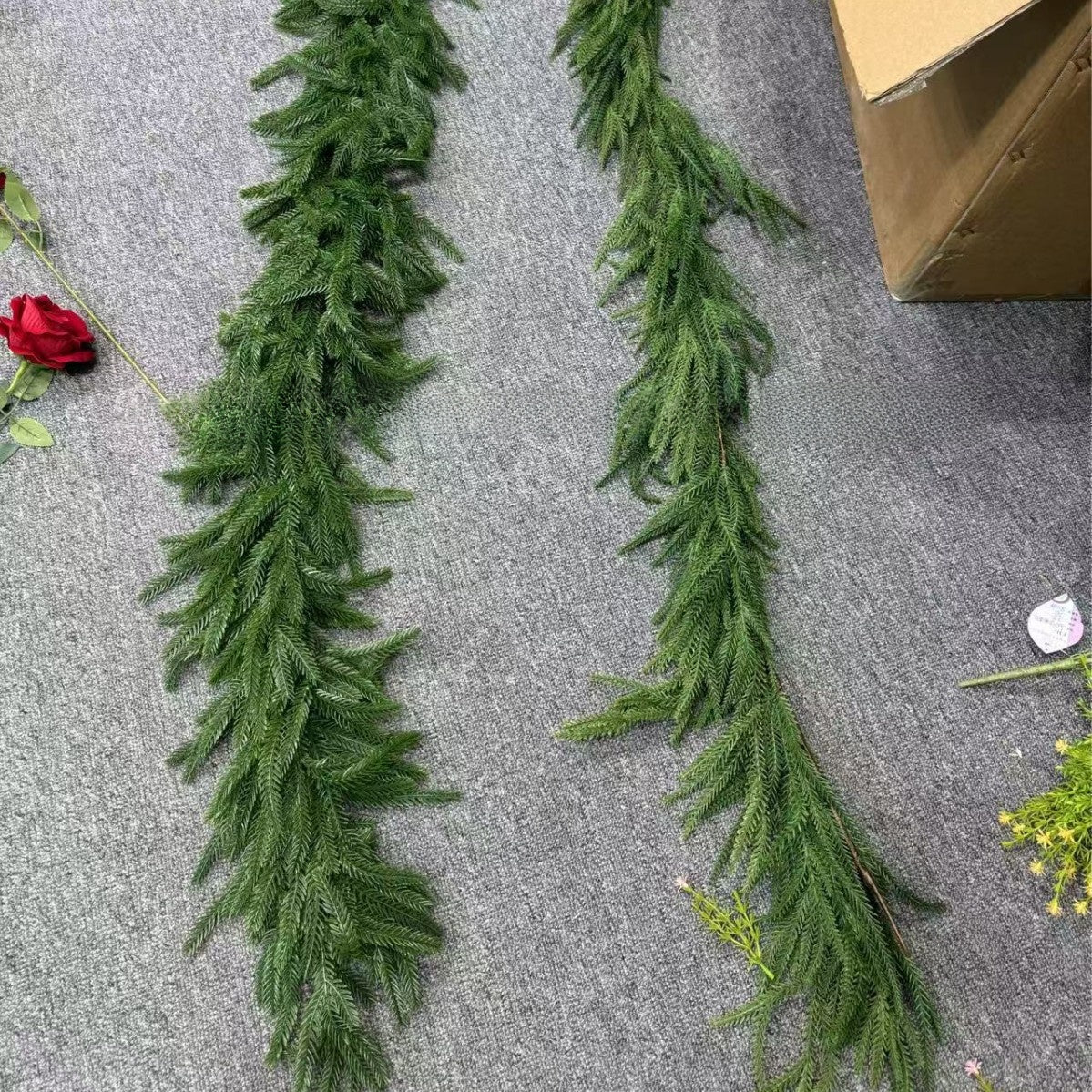 Christmas fireplace vine decoration