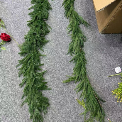 Christmas fireplace vine decoration