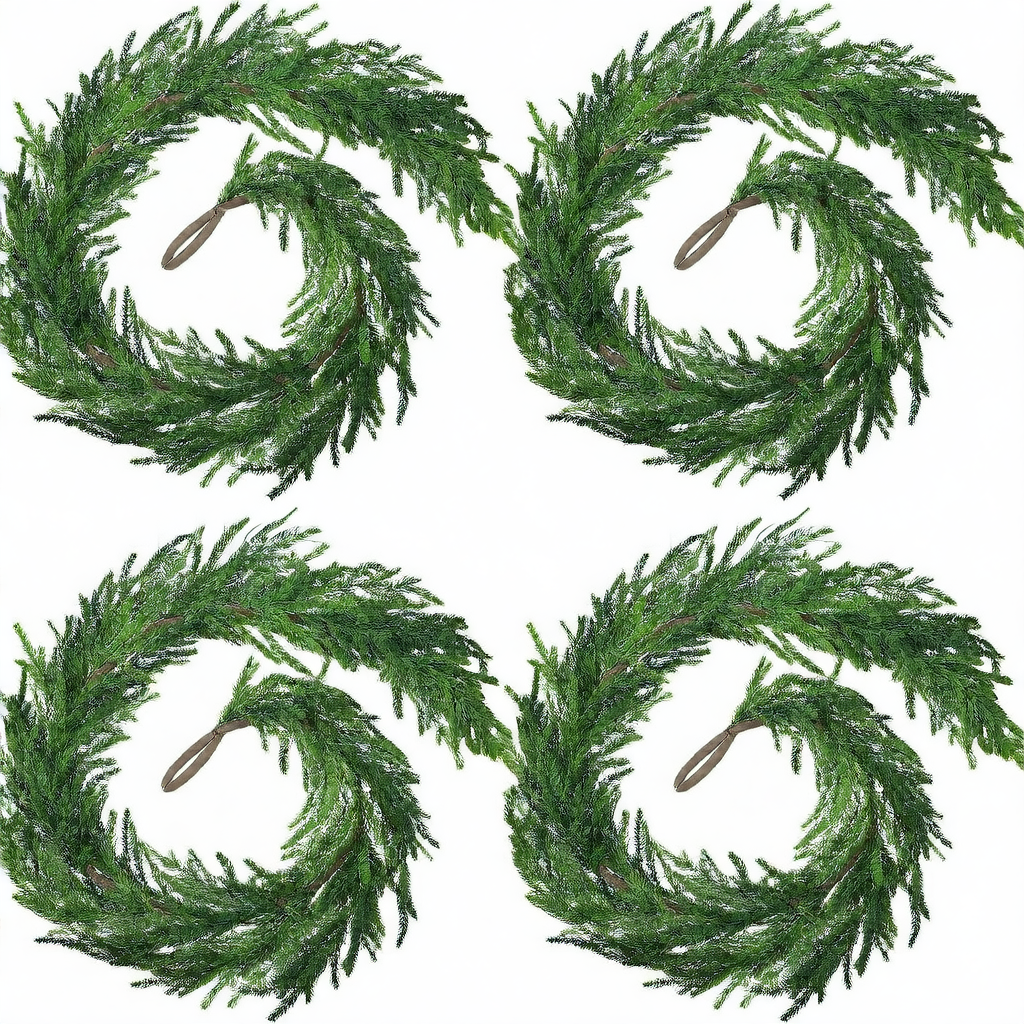 Christmas fireplace vine decoration