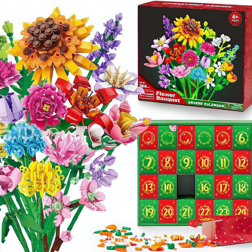 Christmas Flower Bouquet Building Blocks DIY Set