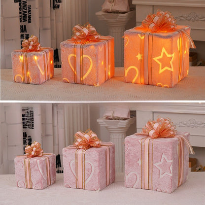 Christmas Gift Box Light Three-Piece Set