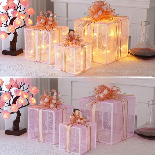 Christmas Gift Box Light Three-Piece Set