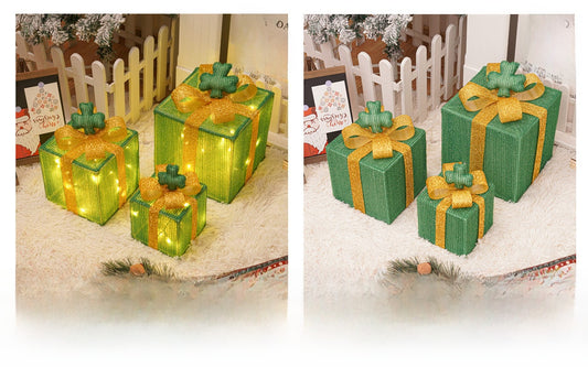 Christmas Gift Box Light Three-Piece Set
