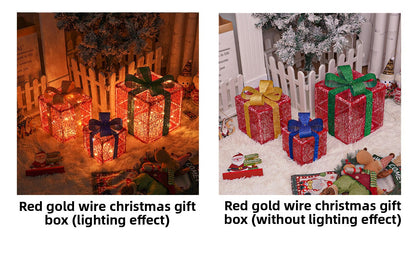 Christmas Gift Box Light Three-Piece Set