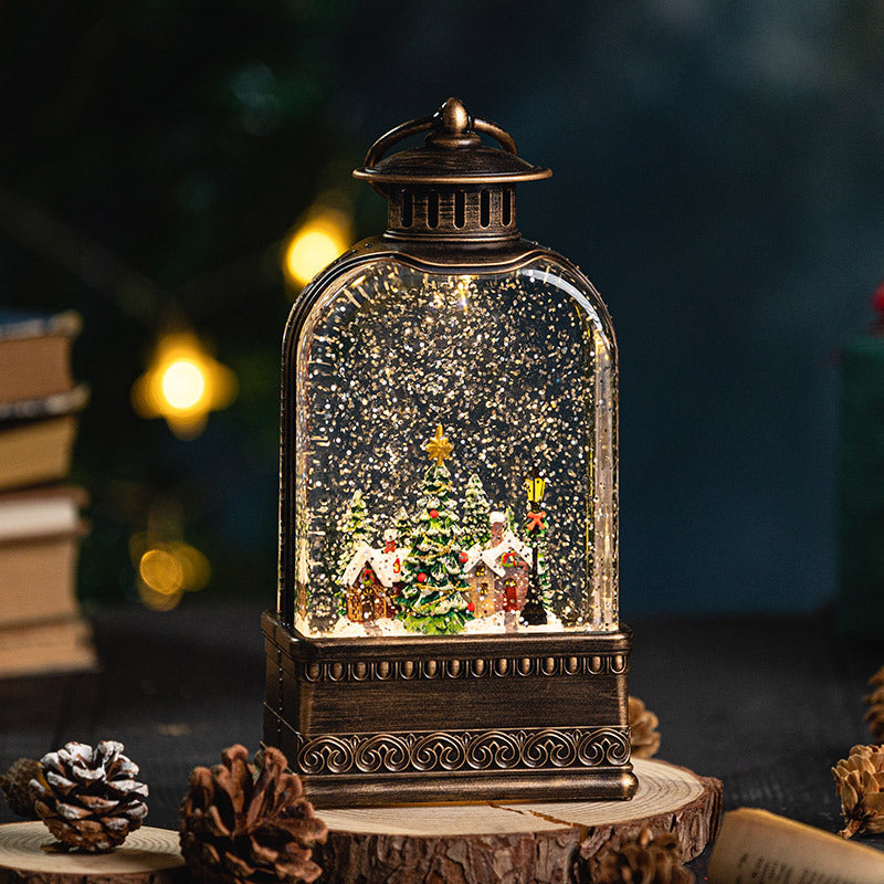 Christmas Glowing Water-Filled Lantern Desktop Decoration