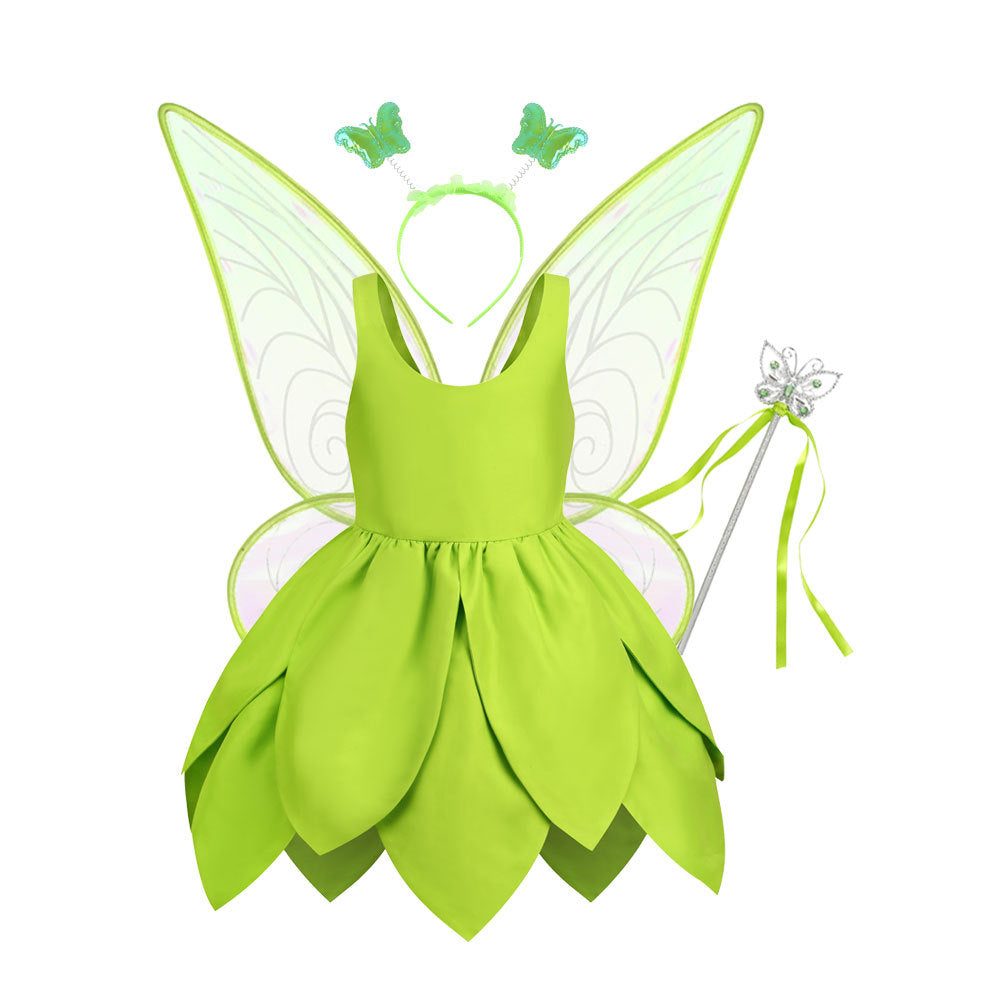 Christmas Green Elf Elf Elsa Wonderful Fairy Tinker bell Princess Dress