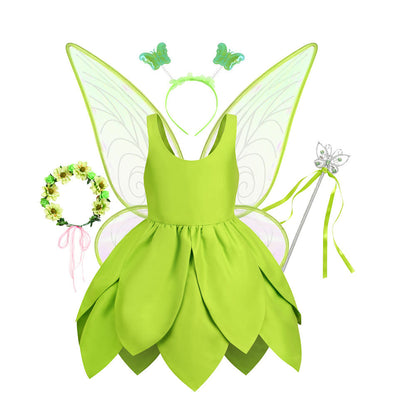 Christmas Green Elf Elf Elsa Wonderful Fairy Tinker bell Princess Dress