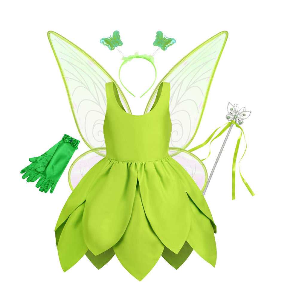 Christmas Green Elf Elf Elsa Wonderful Fairy Tinker bell Princess Dress