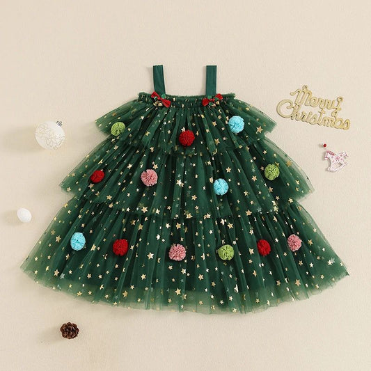 Christmas lace netted dress