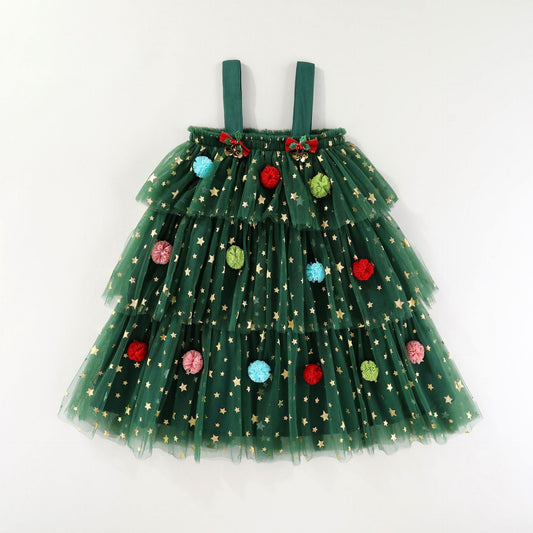 Christmas lace netted dress